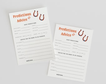 Printable Cowboy Baby Predictions Card Cowboy Baby Shower Game Advice Wishes Western Baby Predictions and Advice Cowboy Baby Shower Ideas