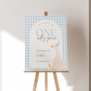 Silly goose birthday decor blue
