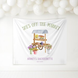 Frisch aus dem Markt Bachelorette Party BannerPersonalisierte Kulisse Bauern Markt Thema Bach Dekor Ideen Benutzerdefinierte Banner Floral Bachelorette
