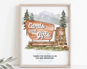 Printable National Park Baby Shower Cards Gifts Sign National Park Baby Birthday National Park Theme Baby Shower Decor Camping Baby Shower