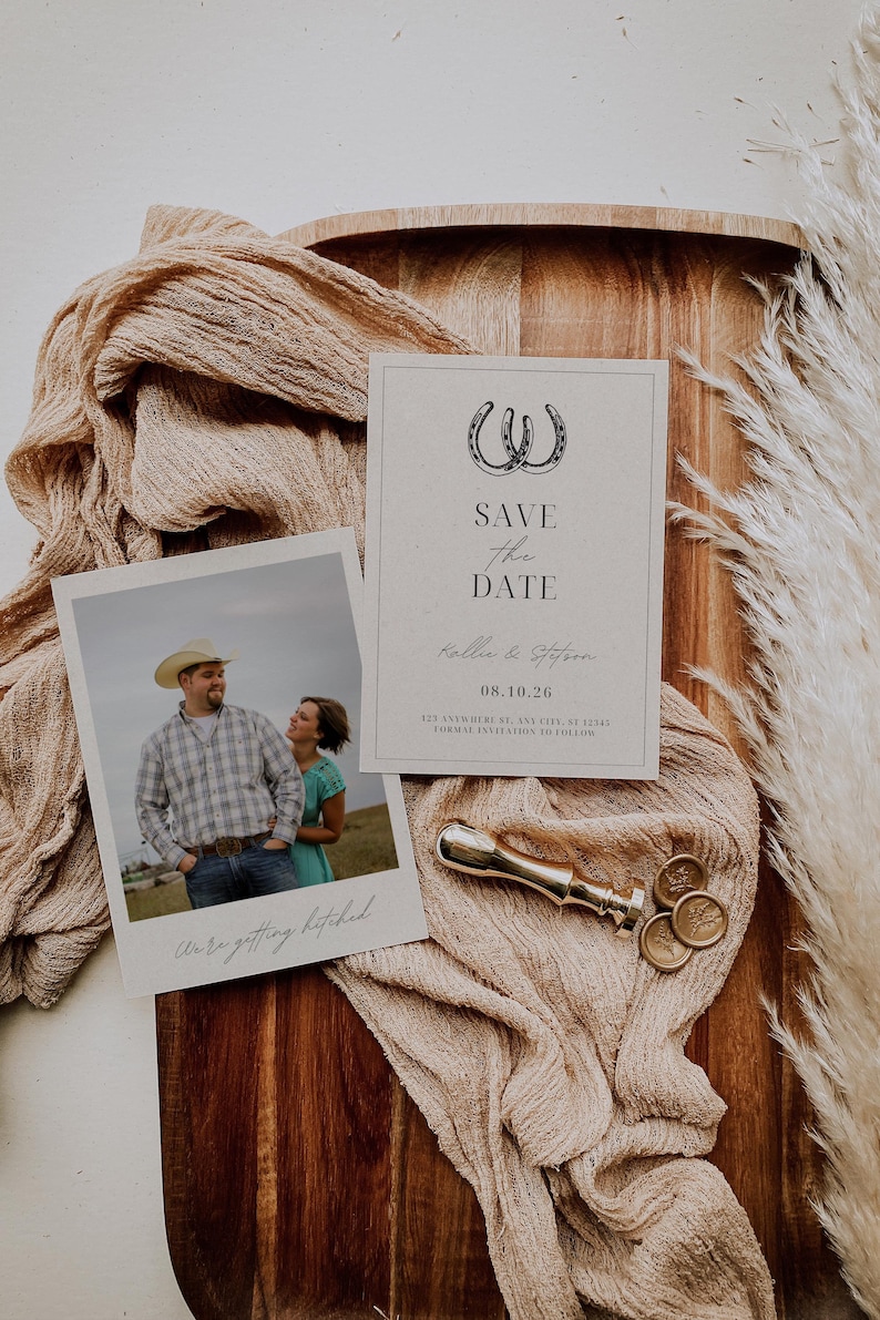 Western Wedding Save The Date Card