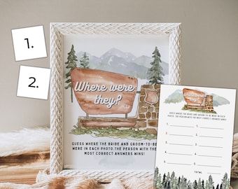 Printable National Park Where Were They Bridal Shower Game Adventure Bridal Shower Games National Park Theme Travel Adventure Bride Groom