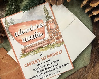 Editable National Park Birthday Party Invitation, Any Age, Instant Download, Adventure Birthday Invitation