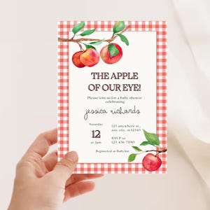 Apple Of Our Eye Baby Shower Invite Fall Baby Shower Invitation Apple Theme Baby Shower Autumn Gender Neutral Baby Sprinkle Rustic Baby