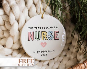 Custom Nurse Ornament, Personalized Nurse Christmas Ornament Gift for Nurse Ornament for Nursing Department Gifts Nurse Keepsake Ornament