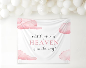 Heaven Sent Baby Shower Girl Backdrop- Custom Baby Girl Angel