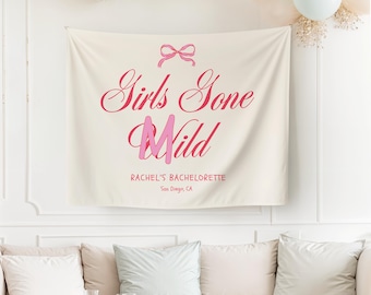 Coquette Girls Gone Mild Bachelorette Party Decoration Spa Slumber Party Custom Banner Chill Bachelorette Ideas Sleepover Party Backdrop