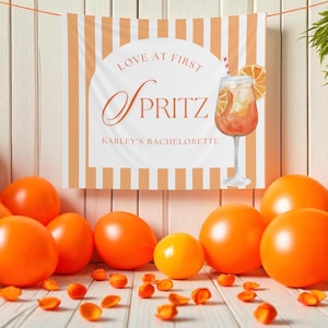 Love At First Spritz Banner Aperol Spritz Bachelorette Decor Aperol Spritz Bridal Shower Sign Spritz Bach Photo Backdrop Italian Theme Party