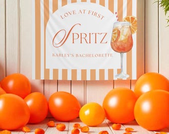 Love At First Spritz Banner Aperol Spritz Bachelorette Decor Aperol Spritz Bridal Shower Sign Spritz Bach Photo Backdrop Italian Theme Party