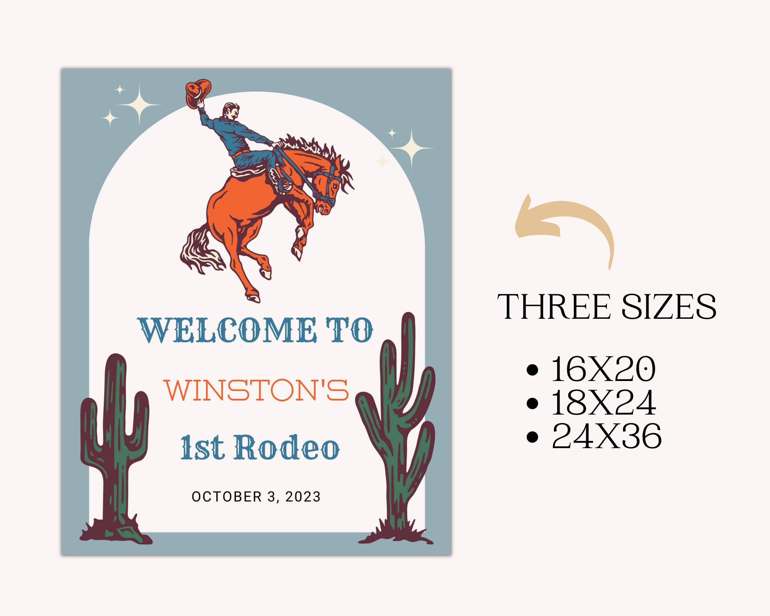 My First Rodeo Theme Sign Editable My First Rodeo Birthday Welcome Sign Cowboy 1st Birthday Ideas ...