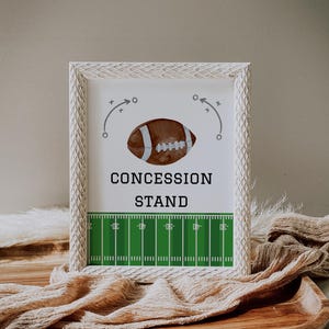 Football Party Food Printable Sign First Year Down Birthday Decor Football Birthday Food Sign Football Concession Stand Sports Birthday Boy