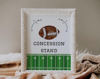 Football Party Food Printable Sign First Year Down Birthday Decor Football Birthday Food Sign Football Concession Stand Sports Birthday Boy
