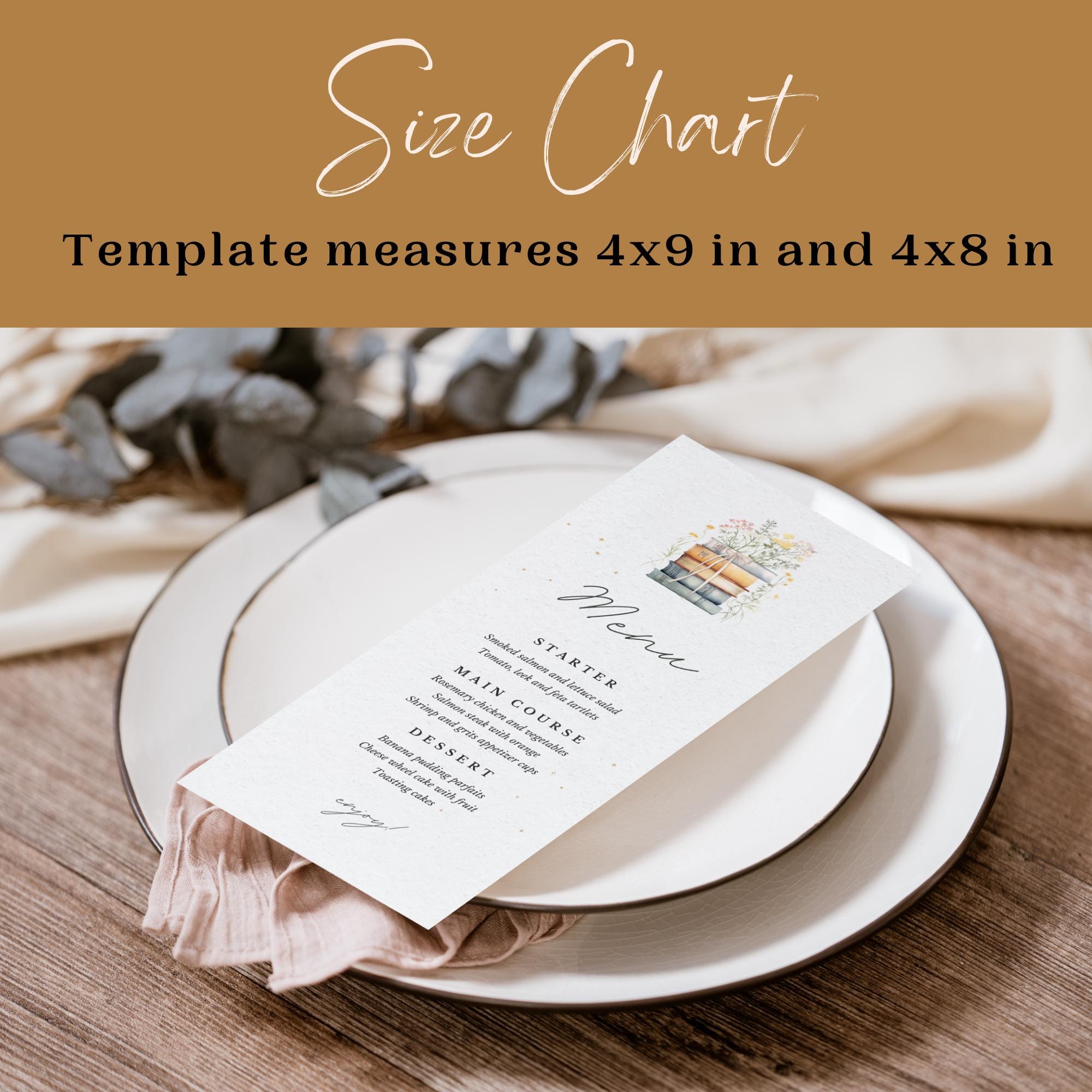 Editable New Chapter Baby Shower Menu Template Storybook Shower Dinner ...