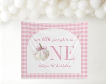 Striscione Glitterato Oro Our Little Pumpkin Is One - Banner 1,2m Per 1° Compleanno, Decorazioni Festa A Tema Zucca