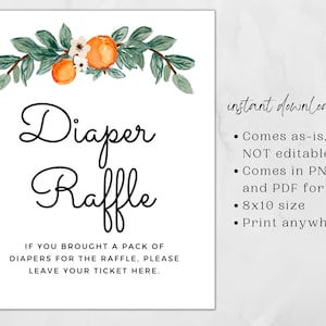 Cutie Baby Shower Diaper Raffle Printable Sign Little Cutie Diaper Raffle Sign For Table Cutie Baby Shower Ideas For Gender Neutral Shower image 2