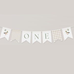 Printable One Lucky Duck Birthday Decor Ideas Boy 1st Birthday Garland For High Chair Banner Boy One Lucky Duck Birthday Party Banner