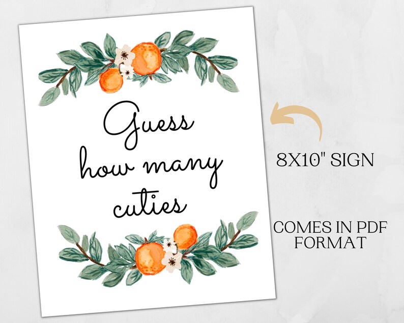Printable Guess How Many Cuties Game Instant Download Cutie Etsy