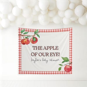 Fall Apple Baby Shower Custom Banner The Apple of Our Eye Sign Fruit Baby Shower Backdrop Gender Neutral Fall Baby Shower Idea Locally Grown