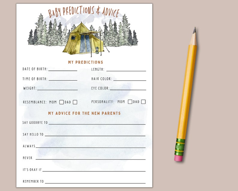 Printable Camping Baby Shower Game Bundle Instant Download Etsy Canada