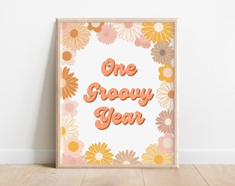 Printable Groovy Birthday Party Decor Groovy Coloring Station 70s Daisy ...