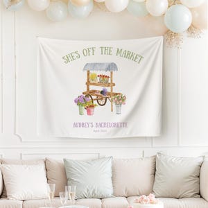 Frisch aus dem Markt Bachelorette Party BannerPersonalisierte Kulisse Bauern Markt Thema Bach Dekor Ideen Benutzerdefinierte Banner Floral Bachelorette