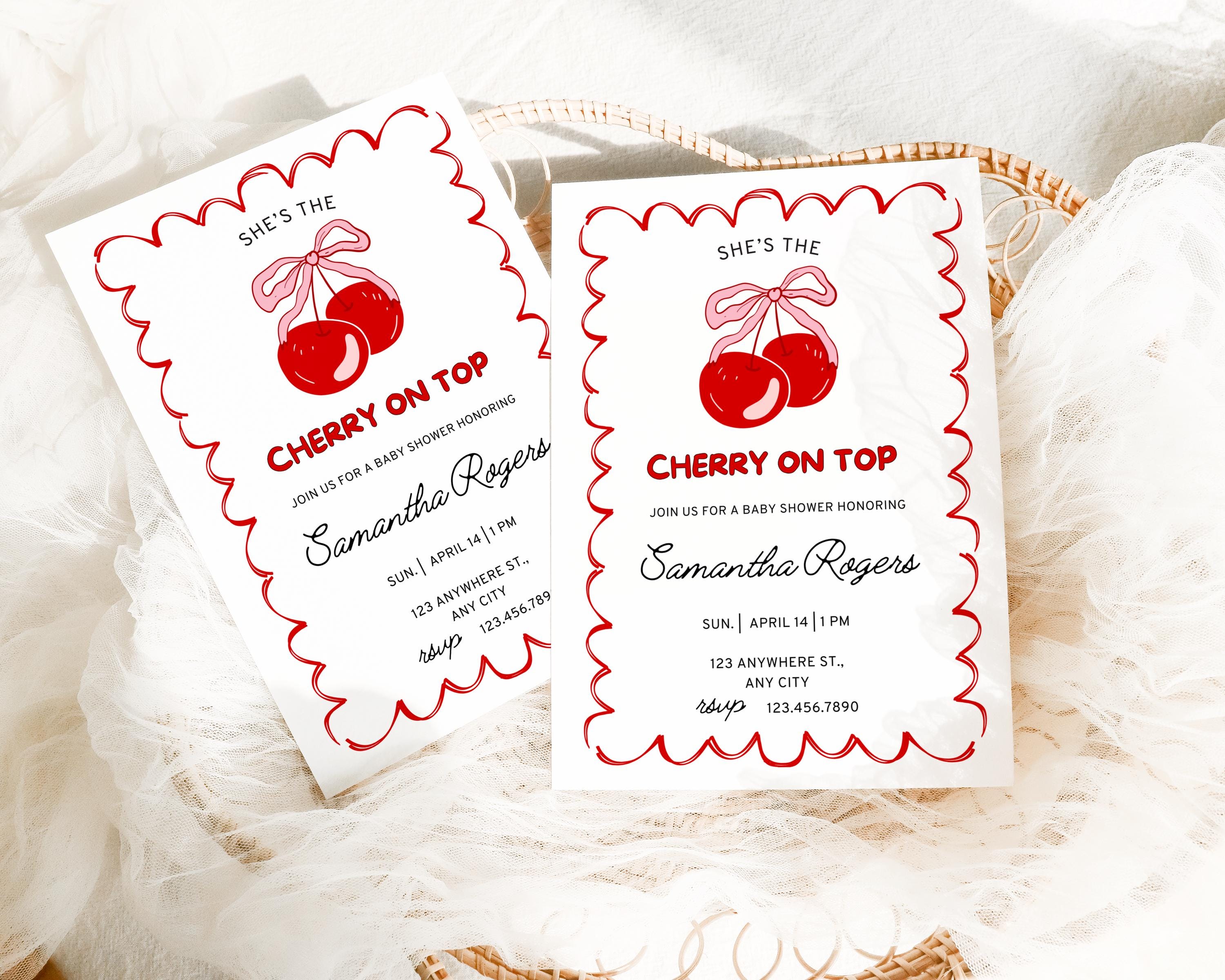 Kirsch-Konfetti Für Den Tisch – 200 Stück, 5 Verschiedene Designs, Für Babyparty, Hochzeit & Mehr