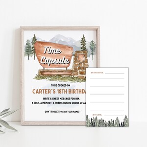 Editable National Park Birthday Time Capsule Template First Birthday Boy Woodland Birthday 1st Birthday National Park Decor Instant Download