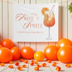 Love At First Spritz Banner Aperol Spritz Bachelorette Decor Aperol Spritz Bridal Shower Sign Spritz Bach Photo Backdrop Italian Theme Party