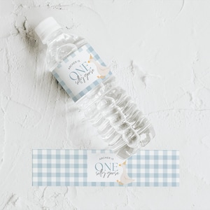 Editable One Silly Goose Birthday Water Bottle Labels Blue Goose 1st Birthday Decor Boy Silly Goose Drink Label 1st Birthday Goose Theme