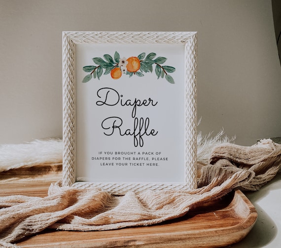 Cutie Baby Shower Diaper Raffle Printable Sign Little Cutie Diaper Raffle Sign For Table Cutie Baby Shower Ideas For Gender Neutral Shower