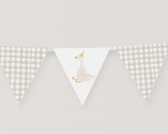Printable Silly Goose Birthday Banner Neutral Goose Theme Decor 1st Birthday Flag Banner Gender Neutral One Silly Goose Garland Download