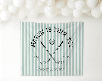 Golf 30th Birthday Decoration Thir-Tee Birthday Custom Backdrop Men 30th Birthday Ideas Golf Theme 30th Birthday Wall Tapestry Country Club