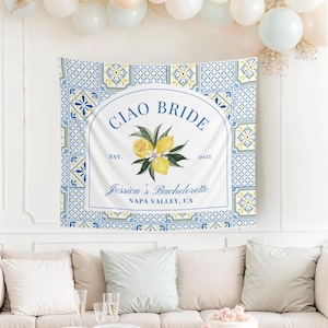 Ciao to Miss Bachelorette Party Custom Banner Italian Theme Wedding Sign Mediterranean Bach Party Banner Amalfi Coast Decor