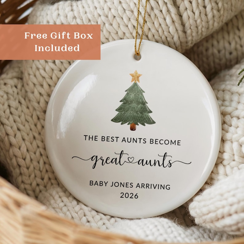 Custom New Great Aunt Christmas Ornament Promoted to Great Aunt ...