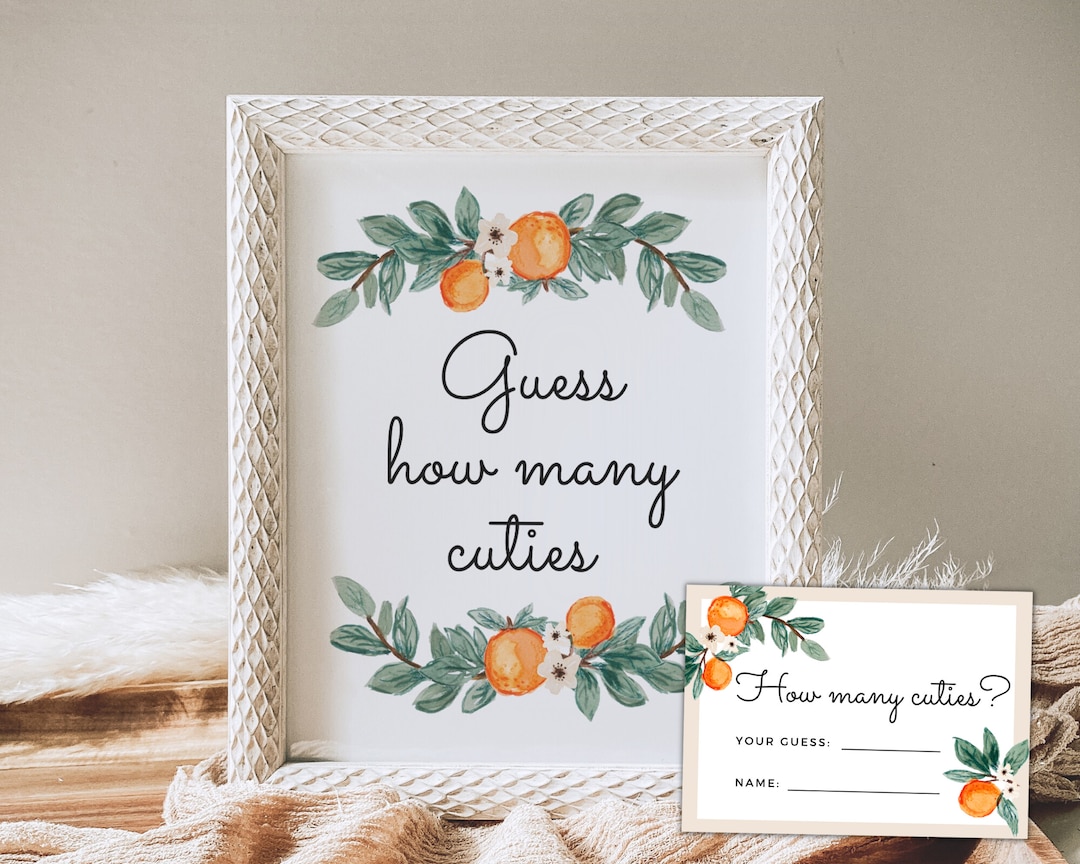 Cutie Baby Shower Game Guess How Many Cuties Printable Baby Shower