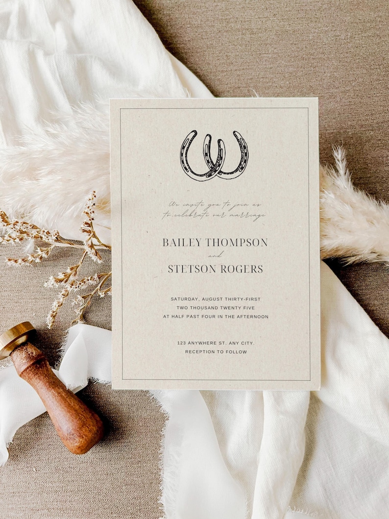 Western wedding invitation template