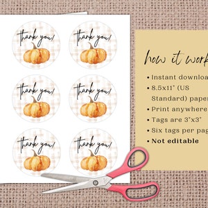 Printable Pumpkin Thank You Tags Little Pumpkin Baby Shower Party ...