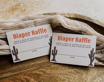 Printable Cowboy Baby Shower Diaper Raffle Card A Little Cowboy Western Baby Shower Diaper Raffle Insert Card Southwestern Rodeo Boy