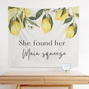 Lemon Bridal Shower Sign She Found Her Main Squeeze Bridal Shower Photo Backdrop Citrus Bridal Shower Decor Summer Bridal Shower Decor