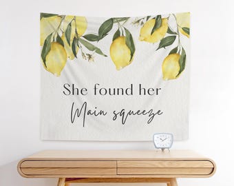 Lemon Bridal Shower Sign She Found Her Main Squeeze Bridal Shower Photo Backdrop Citrus Bridal Shower Decor Summer Bridal Shower Decor