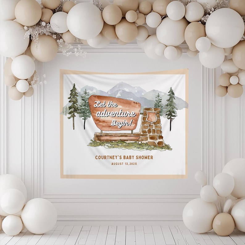 National Park Baby Shower Custom Banner