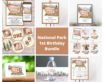 National Park 1st Birthday Bundle National Park Theme Decor Ideas National Park First Birthday Set Woodland Theme 1st Birthday Ideas