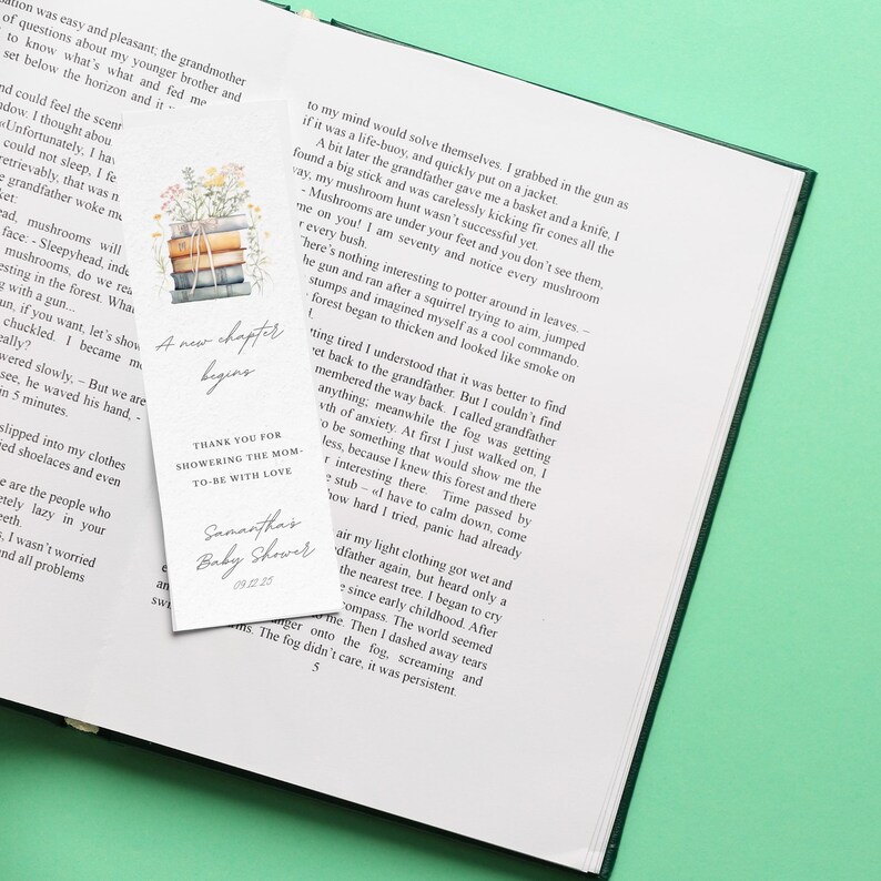 Printable New Chapter Baby Shower Printable Bookmark Favor Tag ...