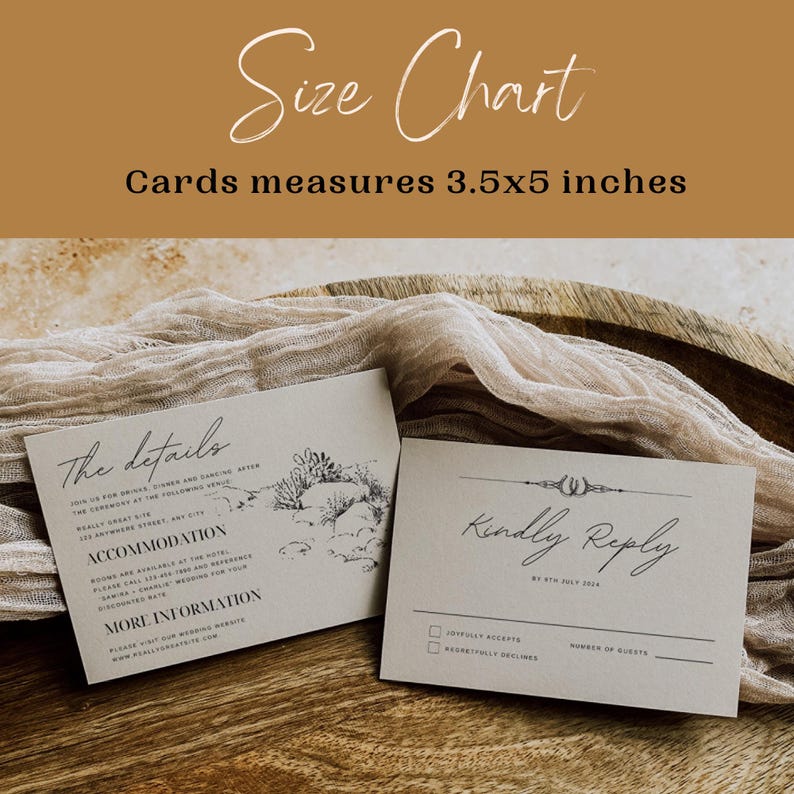 Editable Western Wedding Invitation Suite Template Desert Wedding Invitation Southwestern Wedding Invitation Minimalist Cowboy Wedding Ideas image 4