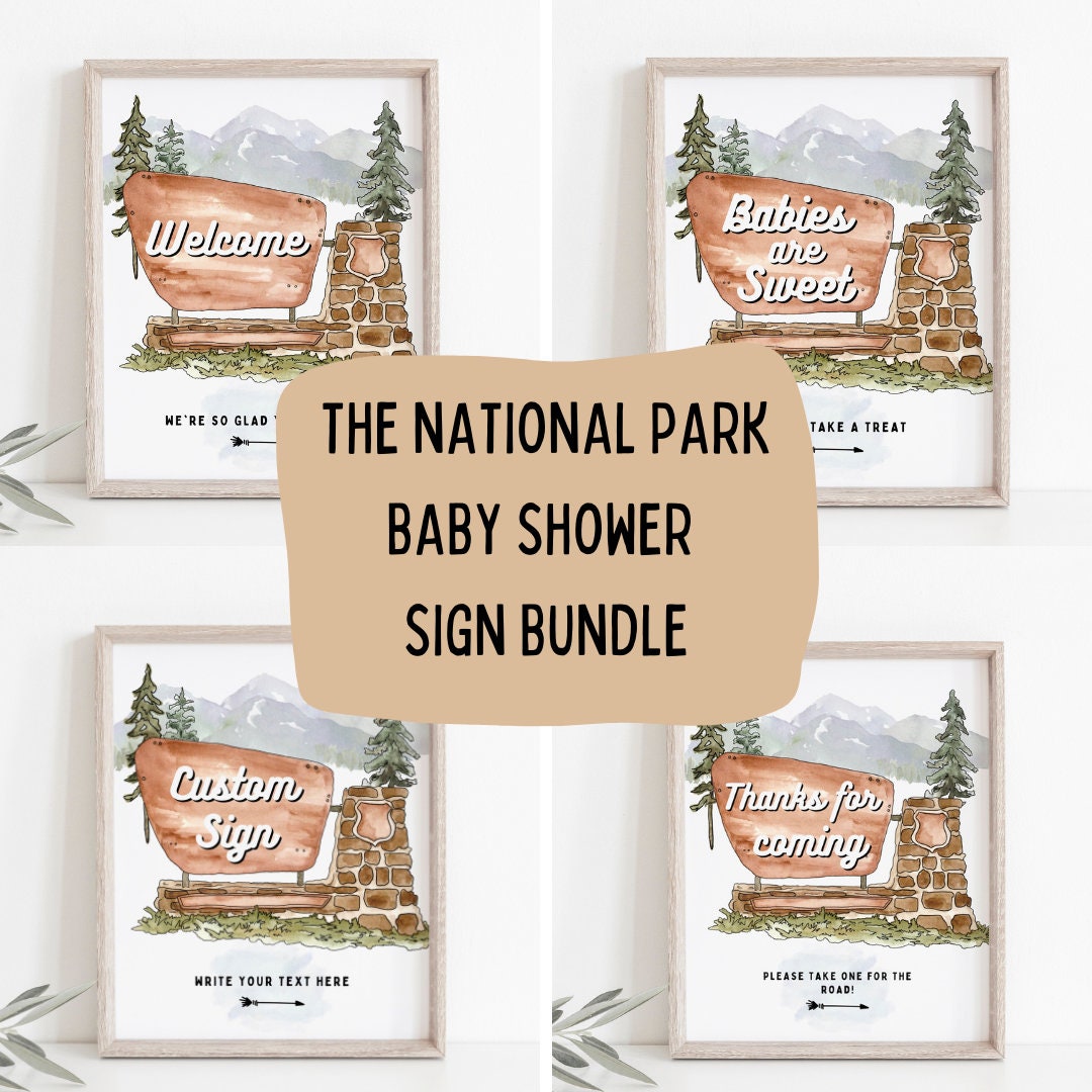 Printable National Park Baby Shower Sign Bundle National Park Baby Shower Decorations National ...