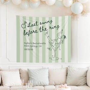 Last Swing Before The Ring Custom Banner Golf Bachelorette Welcome Sign Country Club Bach Photo Backdrop Golf Bachelorette Wall Tapestry