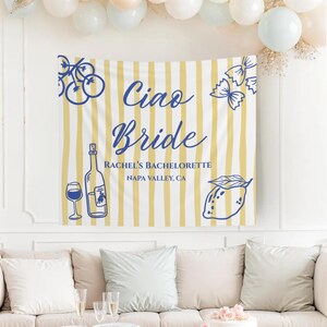 Ciao Bella Banner Italian Theme Bachelorette Custom Backdrop Thats Amore Bach Decor Amalfi Coast Shower Welcome Sign Mediterranean Bach
