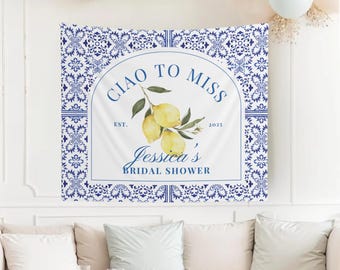 Ciao to Miss Bachelorette Party Custom Banner Italian Theme Wedding Sign Mediterranean Bach Party Banner La Dolce Vita Bachelorette Decor
