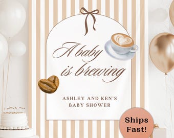 Coffee Baby Shower Banner A Baby Is Brewing Welcome Sign Espresso Baby Shower Backdrop Coffee Bean Baby Wall Decor Cafe Shower Tapestry