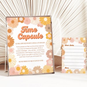 Editable Groovy Birthday Party Time Capsule First Birthday Groovy Time Capsule First Groovy Birthday One Groovy Girl Groovy One Birthday